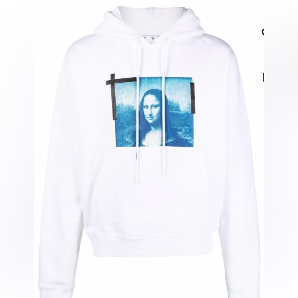 Off White Mona Lisa hoodie.  Size Large but runs short like Medium in length.